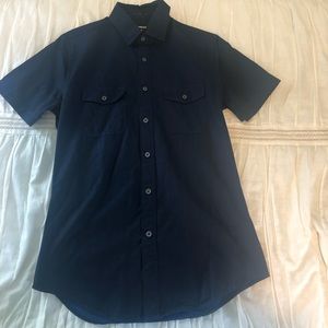 Express XS Extra Slim button down dress up short sleeve shirt.